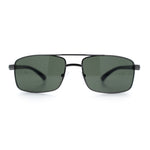 Mens Classic Agent Narrow Rectangle Officer Metal Rim Manly Sunglasses