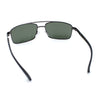 Mens Classic Agent Narrow Rectangle Officer Metal Rim Manly Sunglasses