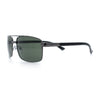 Mens Classic Agent Narrow Rectangle Officer Metal Rim Manly Sunglasses