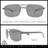 Mens Classic Agent Narrow Rectangle Officer Metal Rim Manly Sunglasses