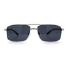 Mens Classic Agent Narrow Rectangle Officer Metal Rim Manly Sunglasses