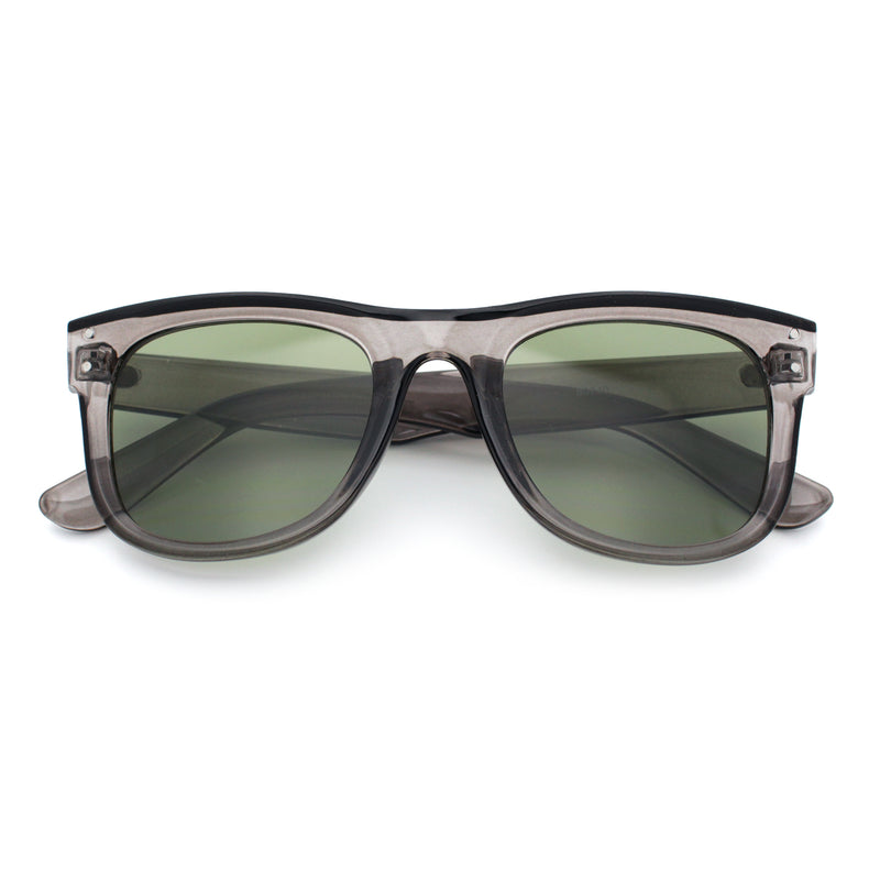 Retro Concave Curved Front Horn Rim Hipster Plastic Fashion Sunglasses