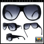 Womens Oversized Shield Cropped Side Flat Top Plastic Diva Fashion Sunglasses