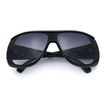 Womens Oversized Shield Cropped Side Flat Top Plastic Diva Fashion Sunglasses