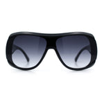 Womens Oversized Shield Cropped Side Flat Top Plastic Diva Fashion Sunglasses