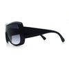 Womens Oversized Shield Cropped Side Flat Top Plastic Diva Fashion Sunglasses