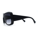 Womens Oversized Shield Cropped Side Flat Top Plastic Diva Fashion Sunglasses