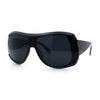 Womens Oversized Shield Cropped Side Flat Top Plastic Diva Fashion Sunglasses