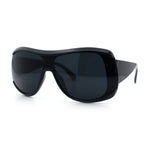 Womens Oversized Shield Cropped Side Flat Top Plastic Diva Fashion Sunglasses