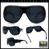 Womens Oversized Shield Cropped Side Flat Top Plastic Diva Fashion Sunglasses