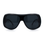Womens Oversized Shield Cropped Side Flat Top Plastic Diva Fashion Sunglasses