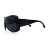 Womens Oversized Shield Cropped Side Flat Top Plastic Diva Fashion Sunglasses