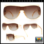 Womens Oversized Shield Cropped Side Flat Top Plastic Diva Fashion Sunglasses