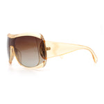 Womens Oversized Shield Cropped Side Flat Top Plastic Diva Fashion Sunglasses