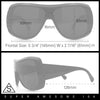 Womens Oversized Shield Cropped Side Flat Top Plastic Diva Fashion Sunglasses