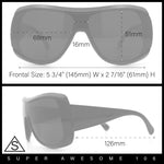 Womens Oversized Shield Cropped Side Flat Top Plastic Diva Fashion Sunglasses