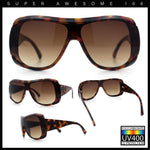 Womens Oversized Shield Cropped Side Flat Top Plastic Diva Fashion Sunglasses