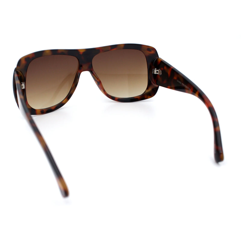 Womens Oversized Shield Cropped Side Flat Top Plastic Diva Fashion Sunglasses