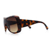 Womens Oversized Shield Cropped Side Flat Top Plastic Diva Fashion Sunglasses