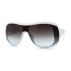 Womens Oversized Shield Cropped Side Flat Top Plastic Diva Fashion Sunglasses