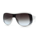 Womens Oversized Shield Cropped Side Flat Top Plastic Diva Fashion Sunglasses