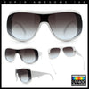 Womens Oversized Shield Cropped Side Flat Top Plastic Diva Fashion Sunglasses