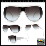 Womens Oversized Shield Cropped Side Flat Top Plastic Diva Fashion Sunglasses