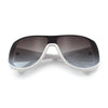 Womens Oversized Shield Cropped Side Flat Top Plastic Diva Fashion Sunglasses
