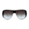 Womens Oversized Shield Cropped Side Flat Top Plastic Diva Fashion Sunglasses