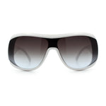 Womens Oversized Shield Cropped Side Flat Top Plastic Diva Fashion Sunglasses