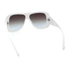Womens Oversized Shield Cropped Side Flat Top Plastic Diva Fashion Sunglasses