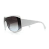Womens Oversized Shield Cropped Side Flat Top Plastic Diva Fashion Sunglasses