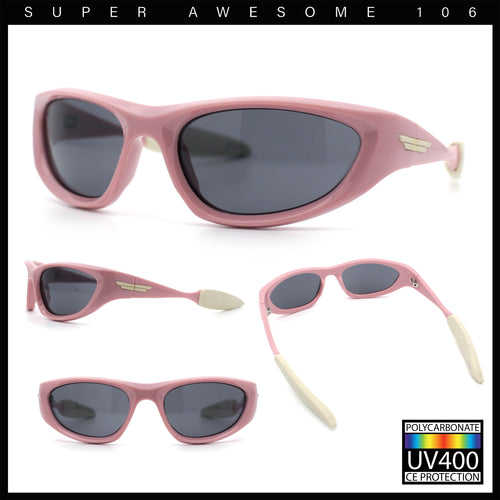 Retro Classy Oval Wrap Around Vintage Sport Soft Arm Tip Plastic Sunglasses