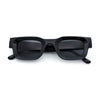 Small Thick Beveled Horn Rim Rectangle Plastic Mod Fashion Sunglasses