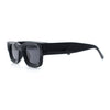 Small Thick Beveled Horn Rim Rectangle Plastic Mod Fashion Sunglasses