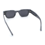 Small Thick Beveled Horn Rim Rectangle Plastic Mod Fashion Sunglasses