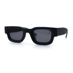 Small Thick Beveled Horn Rim Rectangle Plastic Mod Fashion Sunglasses