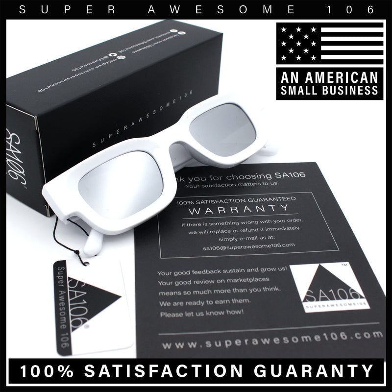 Small Thick Beveled Horn Rim Rectangle Plastic Mod Fashion Sunglasses