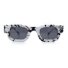 Small Thick Beveled Horn Rim Rectangle Plastic Mod Fashion Sunglasses