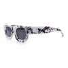 Small Thick Beveled Horn Rim Rectangle Plastic Mod Fashion Sunglasses
