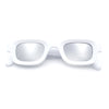 Small Thick Beveled Horn Rim Rectangle Plastic Mod Fashion Sunglasses