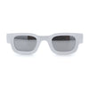 Small Thick Beveled Horn Rim Rectangle Plastic Mod Fashion Sunglasses