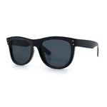 Curved Concave Face Oversized Horn Rim Plastic Retro Sunglasses