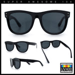 Curved Concave Face Oversized Horn Rim Plastic Retro Sunglasses