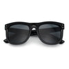 Curved Concave Face Oversized Horn Rim Plastic Retro Sunglasses