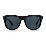 Curved Concave Face Oversized Horn Rim Plastic Retro Sunglasses