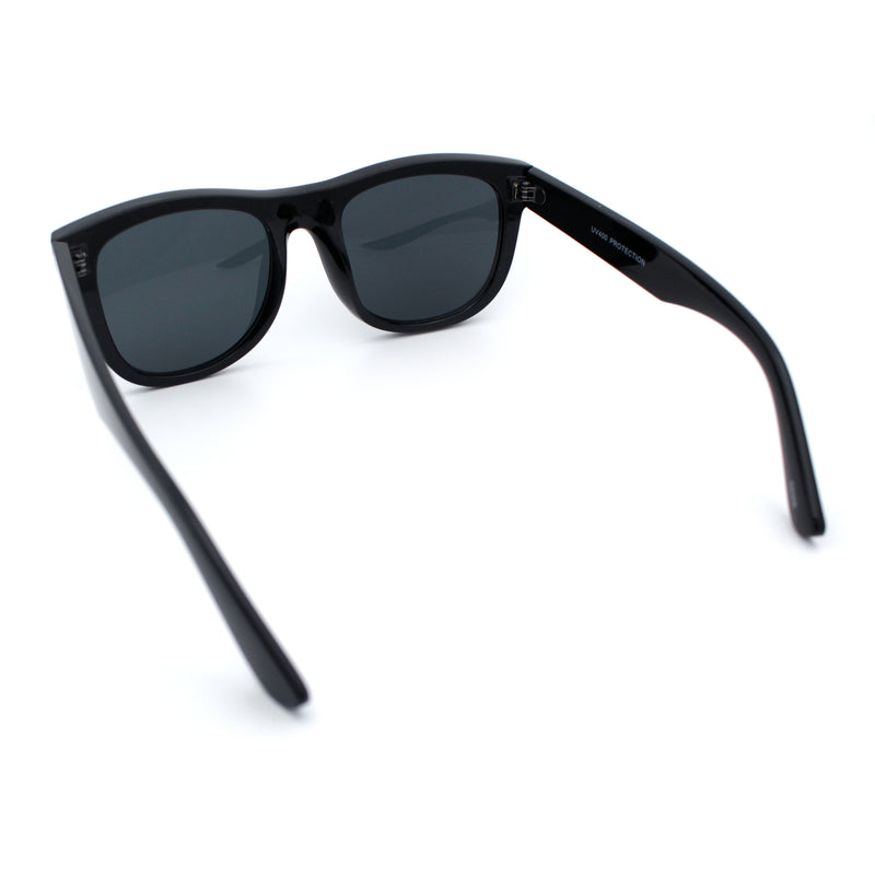 Curved Concave Face Oversized Horn Rim Plastic Retro Sunglasses