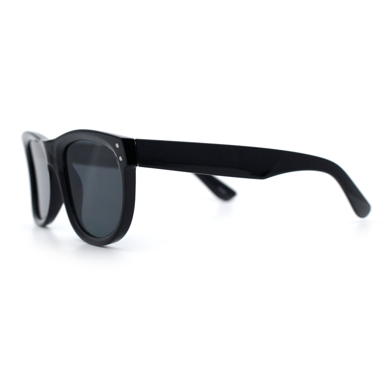 Curved Concave Face Oversized Horn Rim Plastic Retro Sunglasses