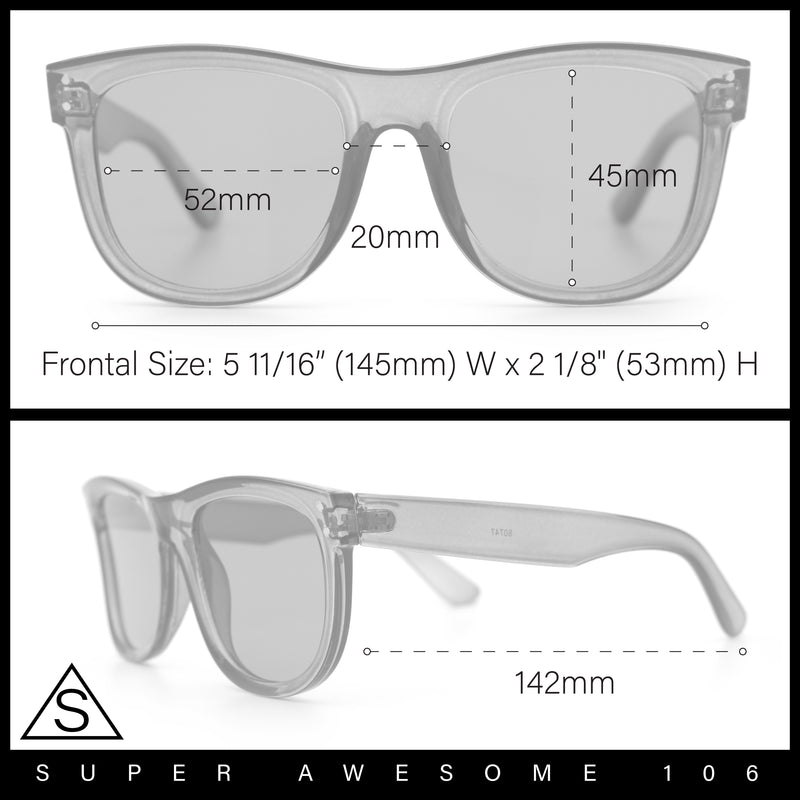 Curved Concave Face Oversized Horn Rim Plastic Retro Sunglasses