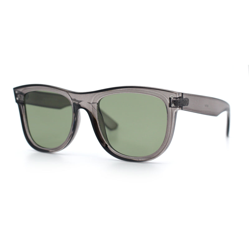 Curved Concave Face Oversized Horn Rim Plastic Retro Sunglasses